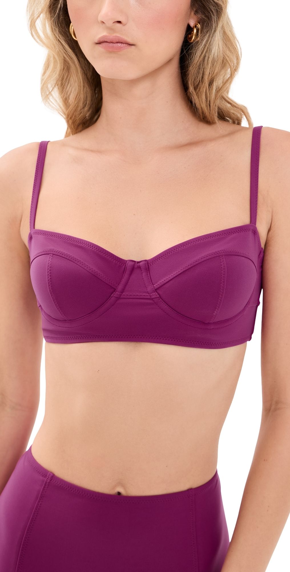 Ulla Johnson Zahara Bra Cup Bikini Top Plum L