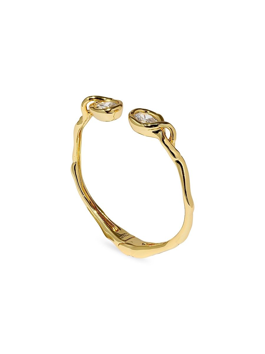 Women's Asterales 14K-Gold-Plated & Cubic Zirconia Hinged Cuff - Gold