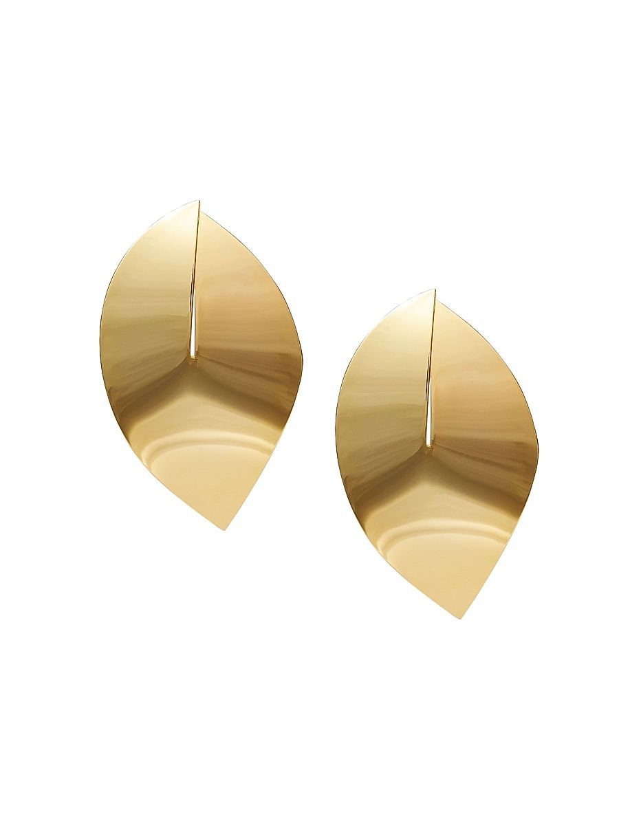 Women's Deco Feather 14K-Gold-Plated Earrings - Gold