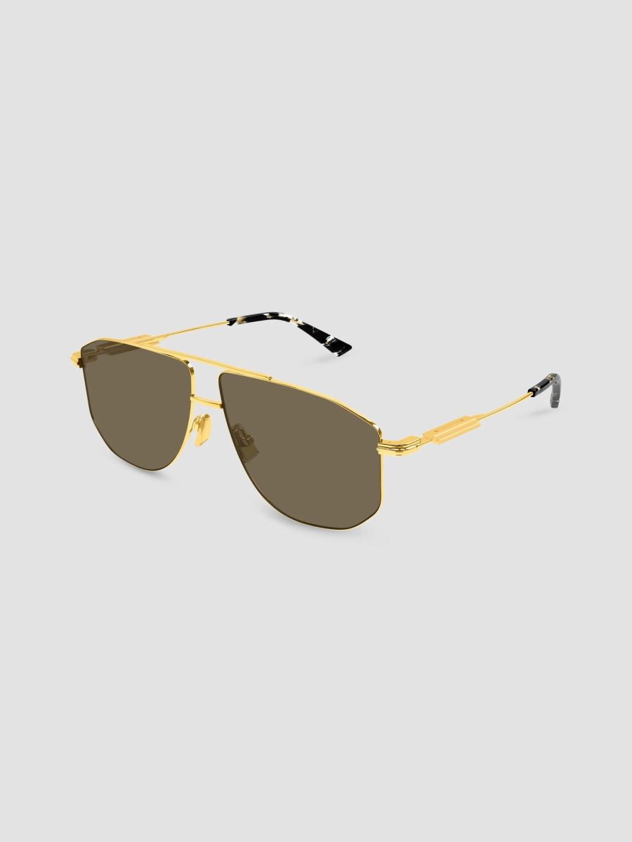 Bottega Veneta Men's Ribbon Bv1509S Snap Ribbon 59MM Metal Navigator Sunglasses - Gold