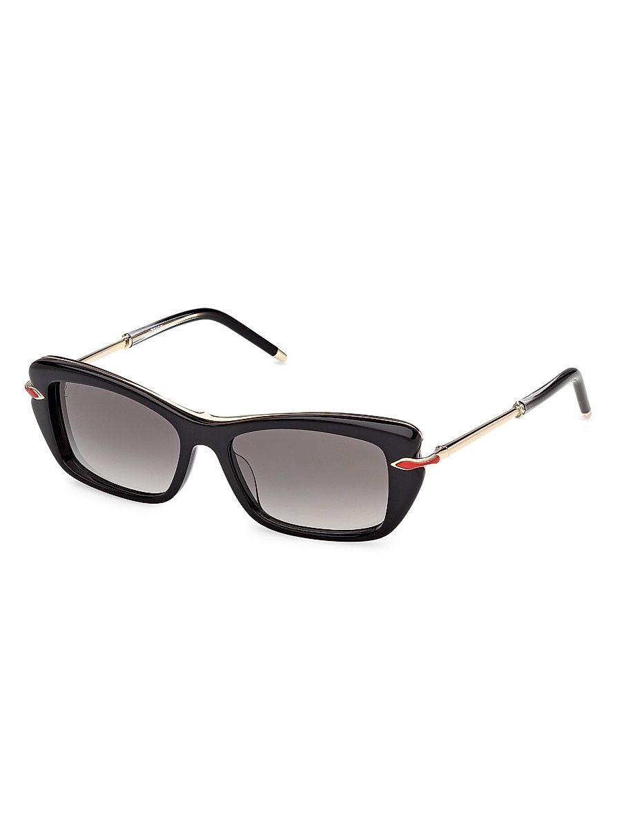 Women's 53MM Rectangular Sunglasses - Gold Black