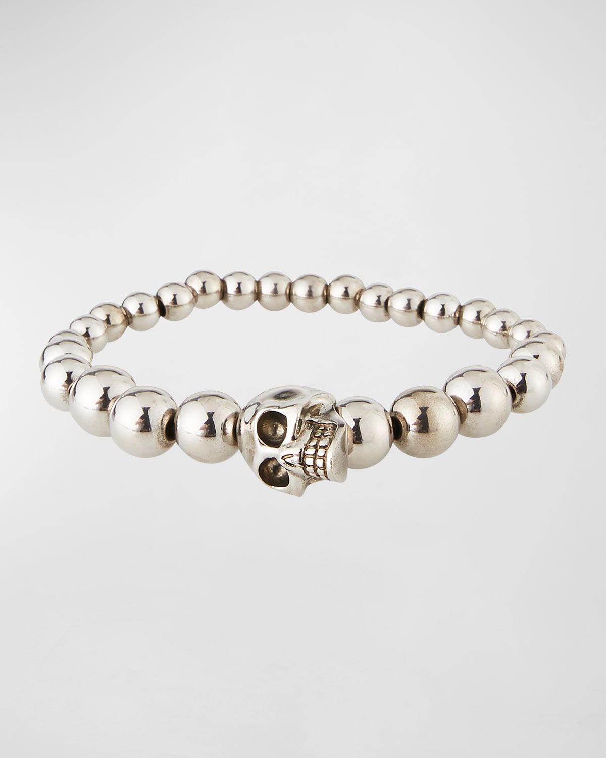 Men & apos;s Skull Bead Bracelet, Silver