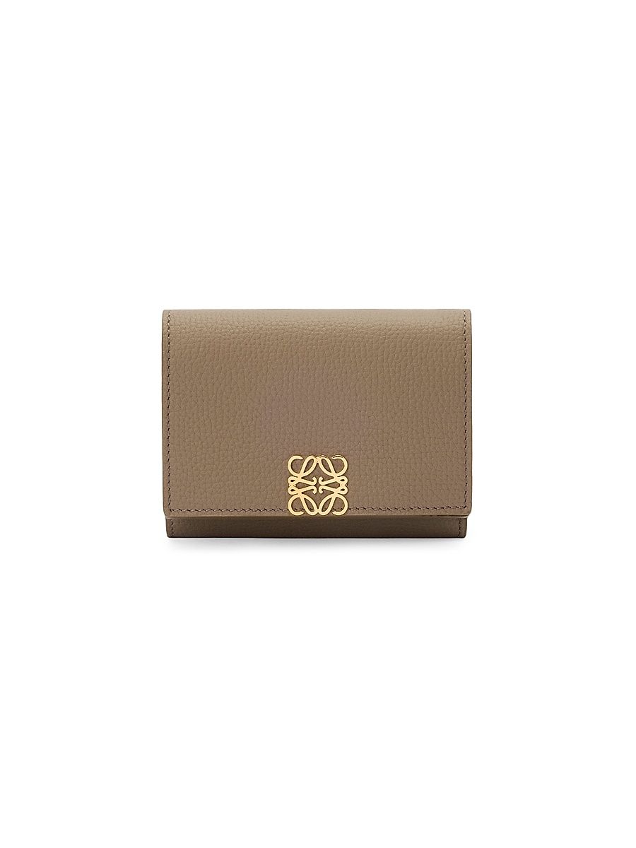 Women's Anagram Leather Trifold Wallet - Taupe