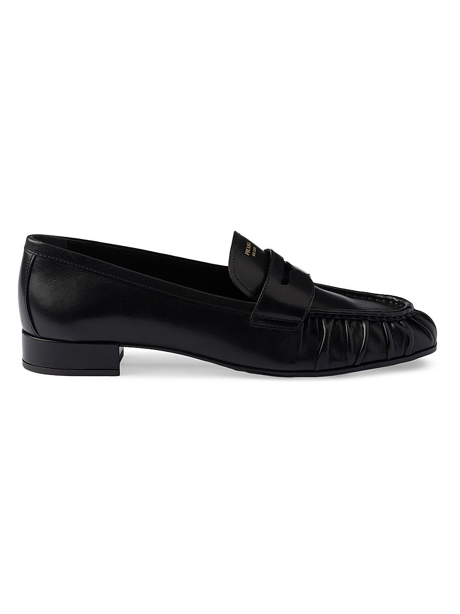 Women's Leather Loafers - Black - Size 11