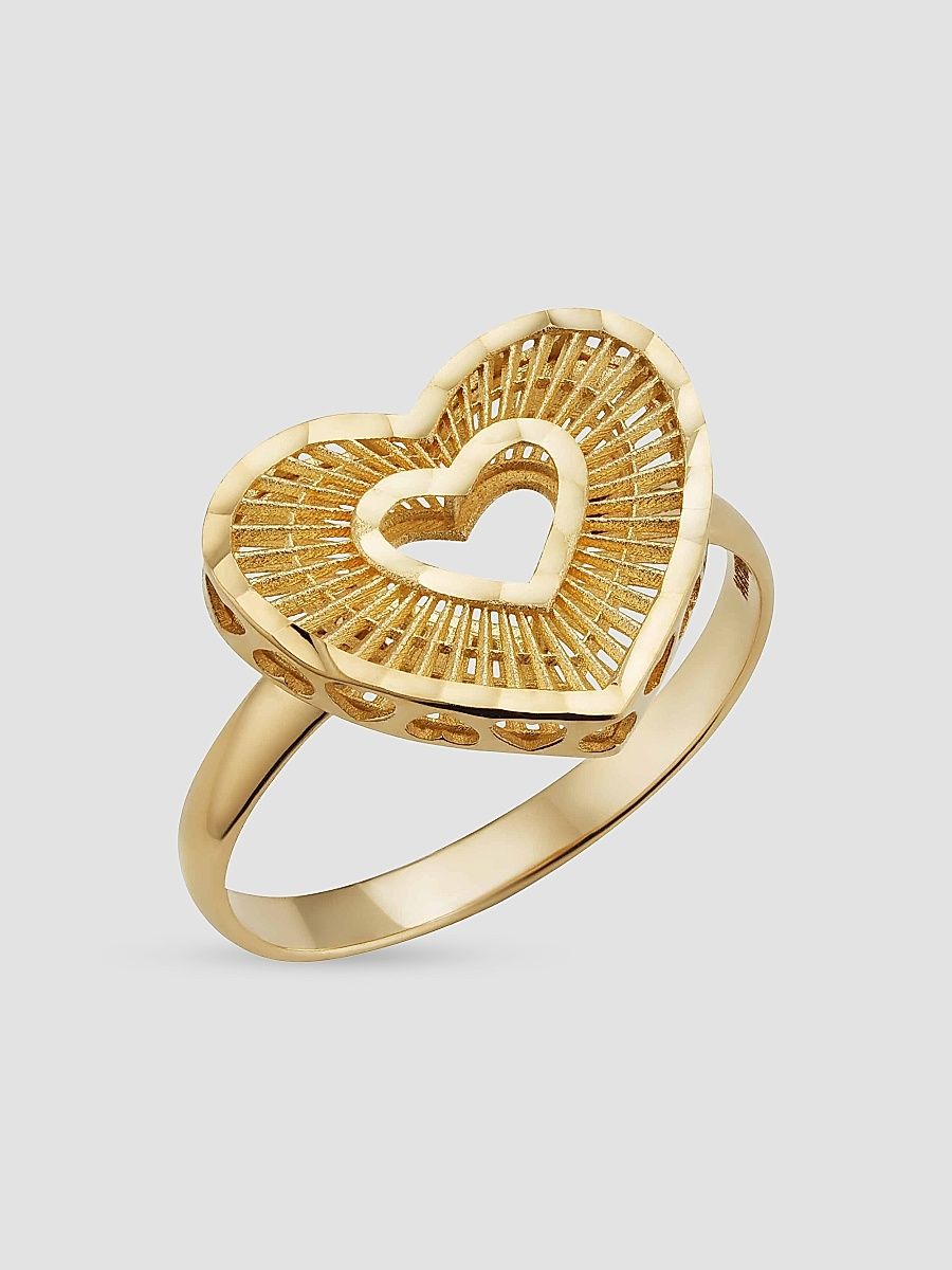 Women's Icon Heart Ring in 14K Yellow Gold - Gold - Size 9