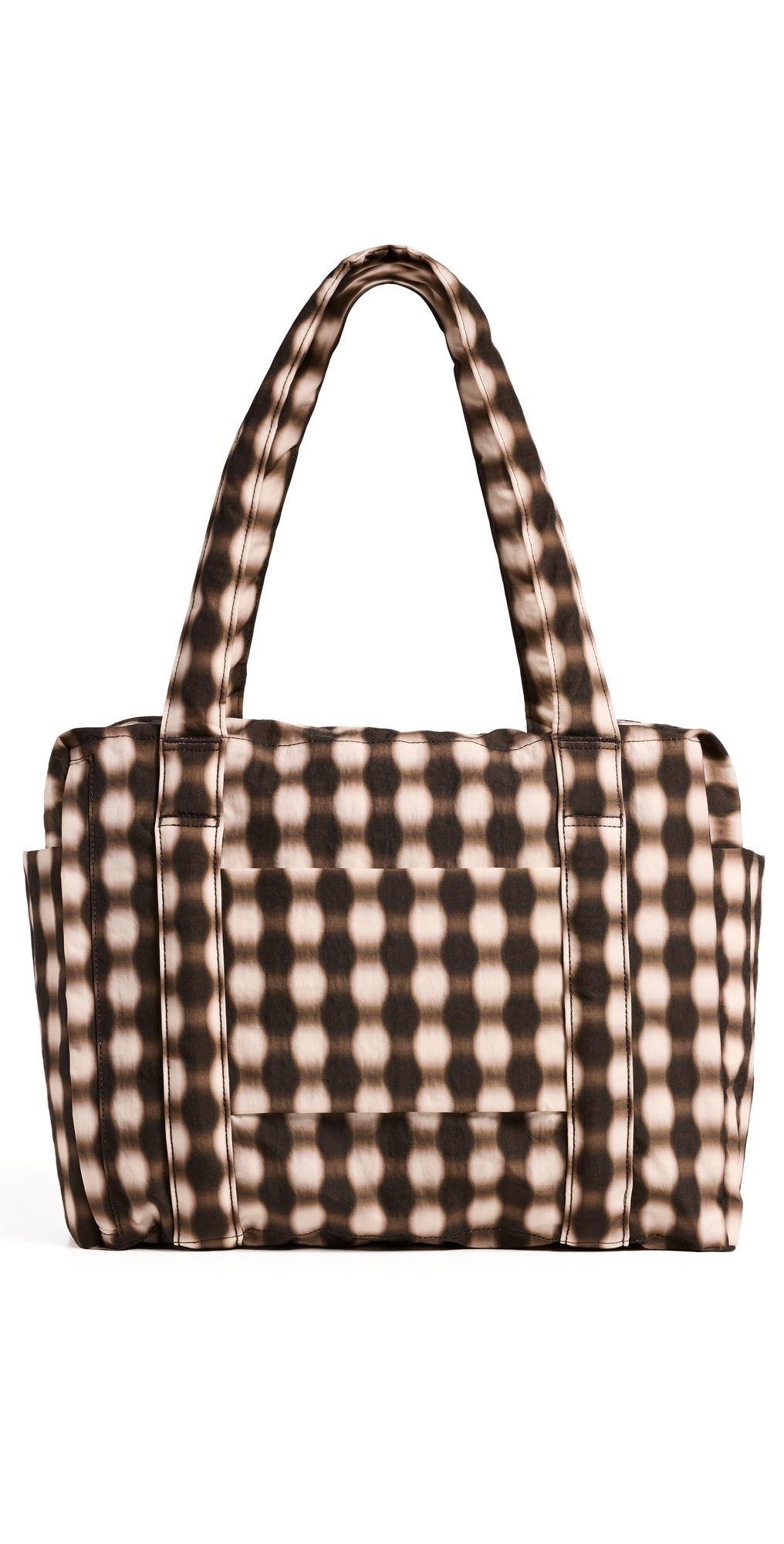 BAGGU Small Cloud Carry-On Bag Blurred Gingham Brown One Size