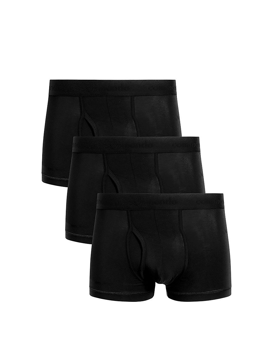 Men's Micro Modal Relaxed-Fit Trunk 3-Pack - Black - Size XXL