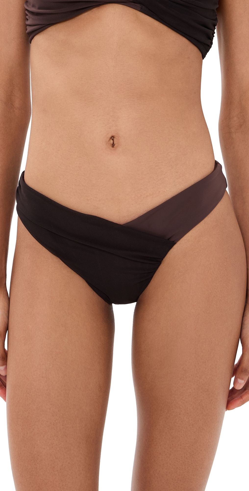 STAUD Emsley Bikini Bottoms ESPRESSO/DARK CHOCOLATE S