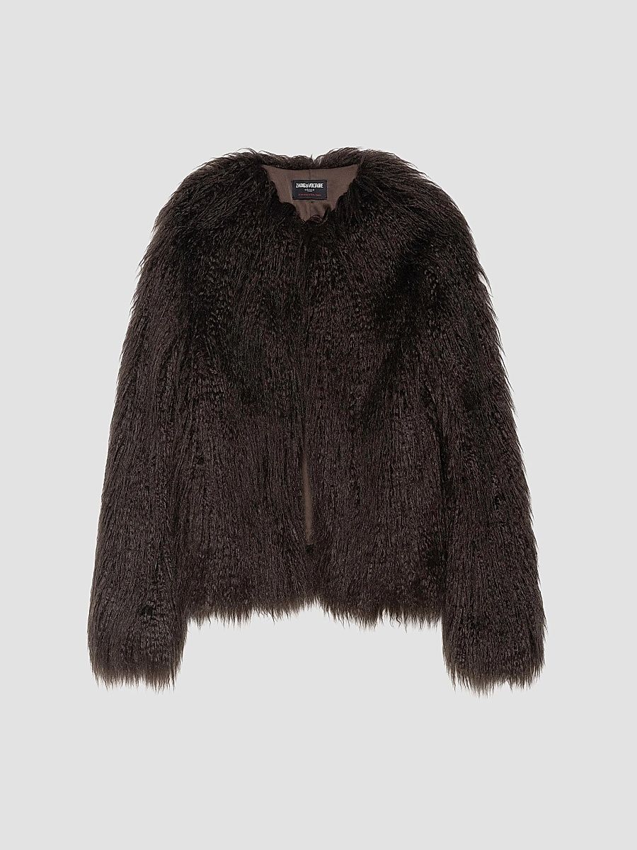 Zadig & Voltaire Women's Freddie Faux-Fur Coat - Dark Chocolate - Size Medium