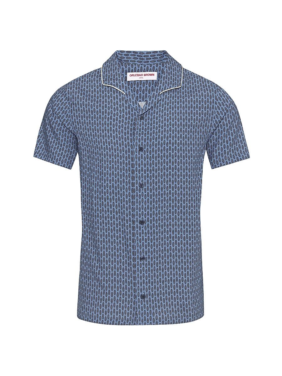 Men's Hibbert Perez Abstract Camp Shirt - Springfield Blue - Size XXL