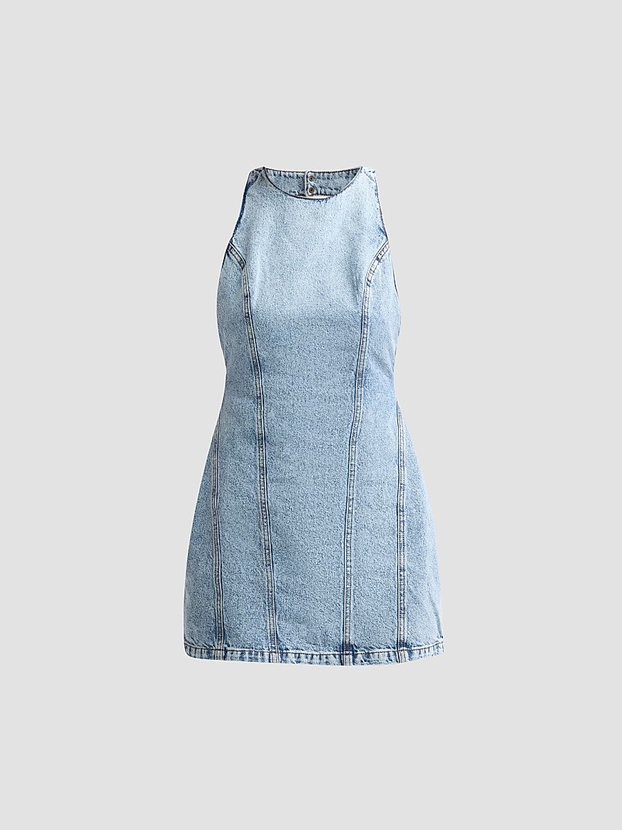 Women's Higher Than Heaven Phillipa Mini Dress - Denim - Size XL