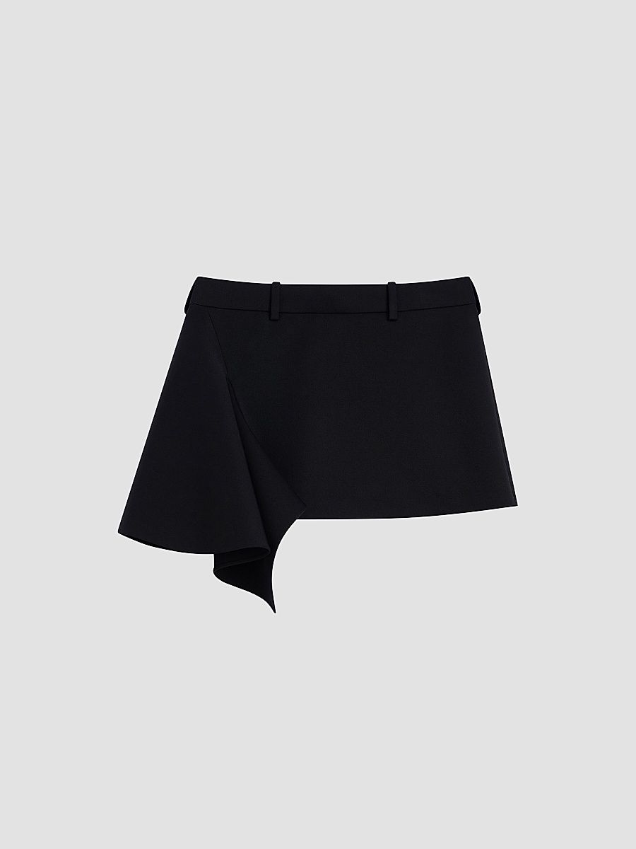 Givenchy Women's Slashed Mini Skirt in Wool - Black - Size 10