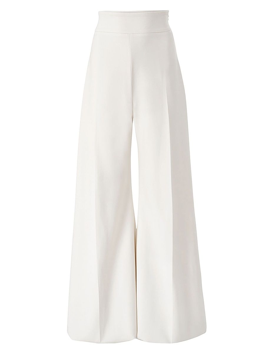 Women's Diane Wool Wide-Leg Pants - Ivory - Size 16