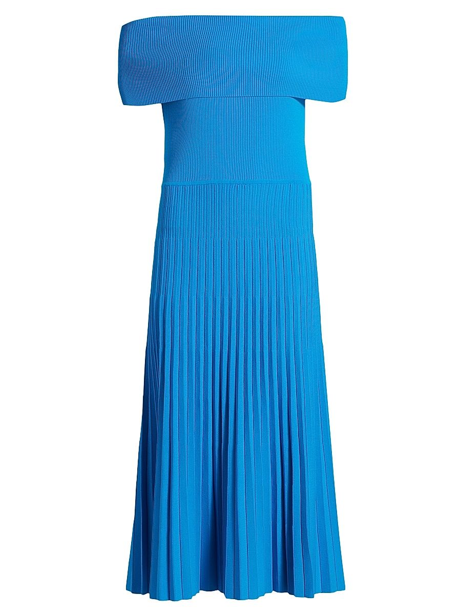 Women's Yelena Off-The-Shoulder Midi-Dress - Sky Light - Size XL