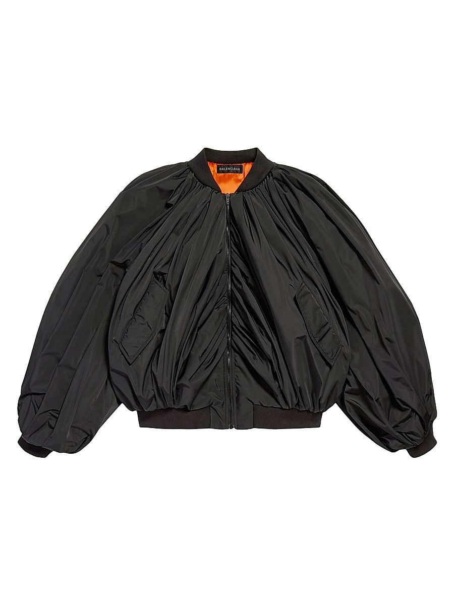 Women's Draped Bomber Jacket - Black - Size 6