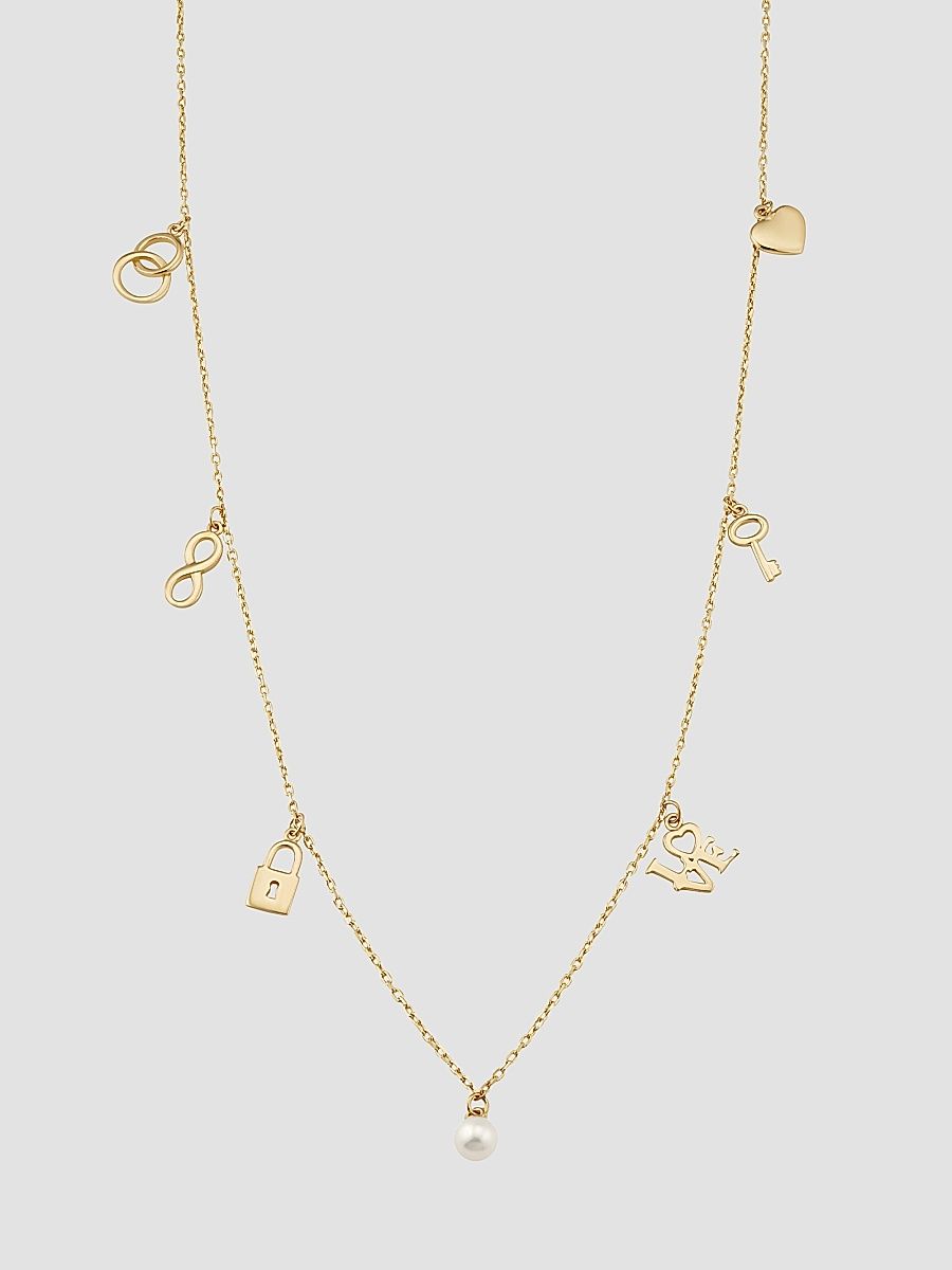 Women's 14K Yellow Gold Forever Yours Charm Necklace - Gold