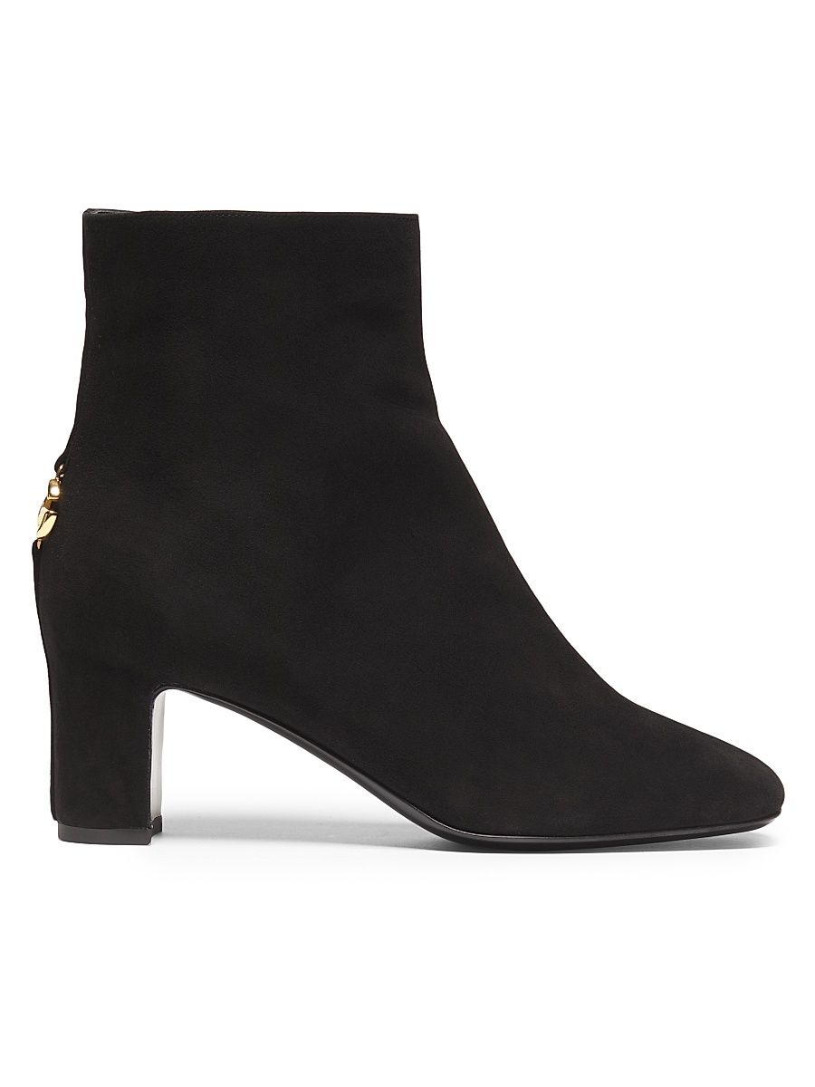 Women's Suede Logo Ankle Boots - Nero - Size 11