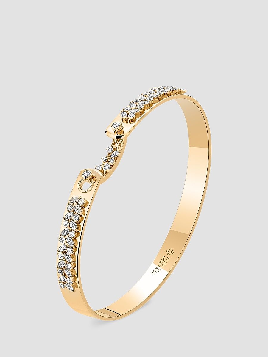 Women's Mood Soiree 18K Yellow Gold & 1.43 TCW Diamond Bangle - Yellow Gold - Size 16