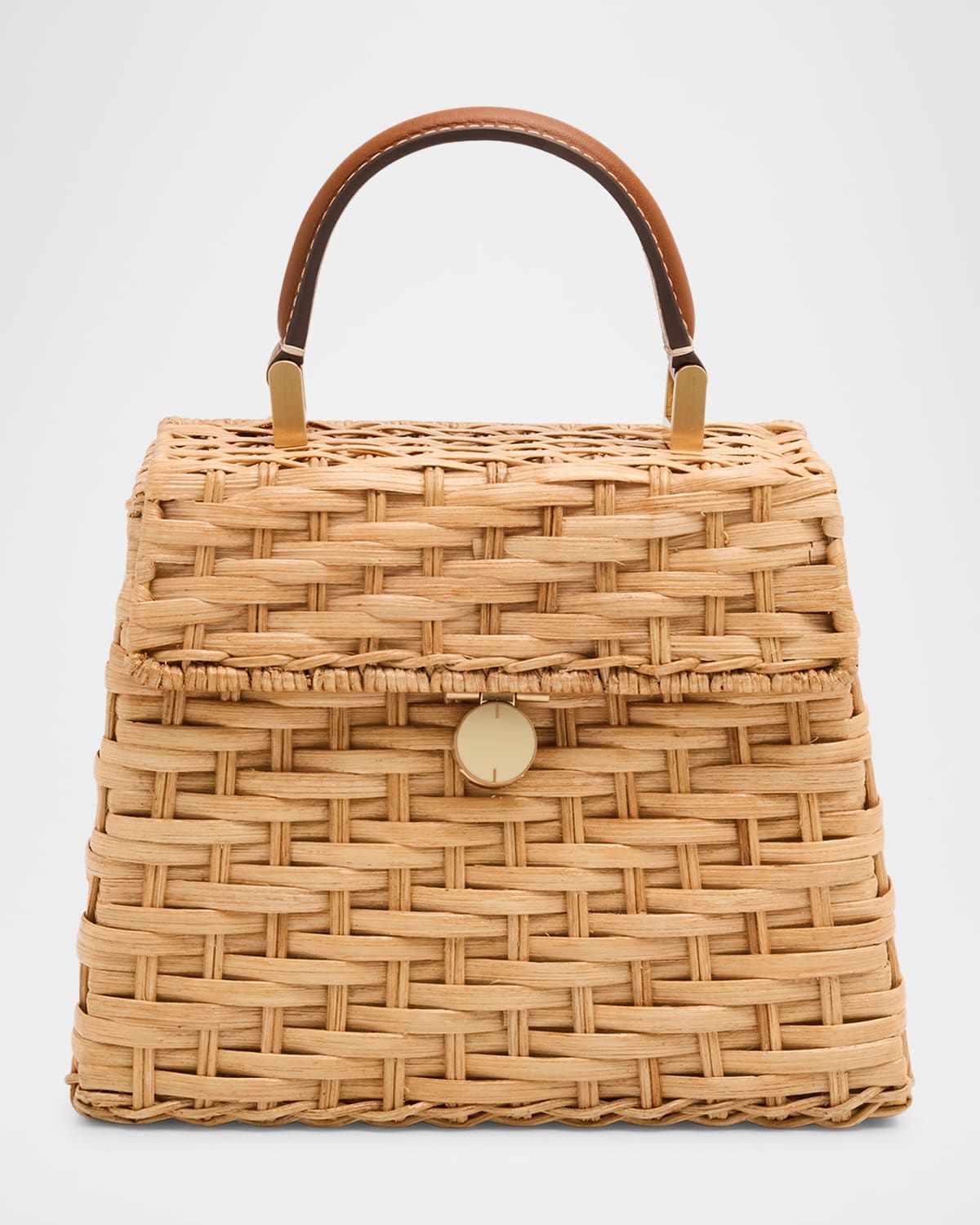 Sybil Rattan Top-Handle Bag
