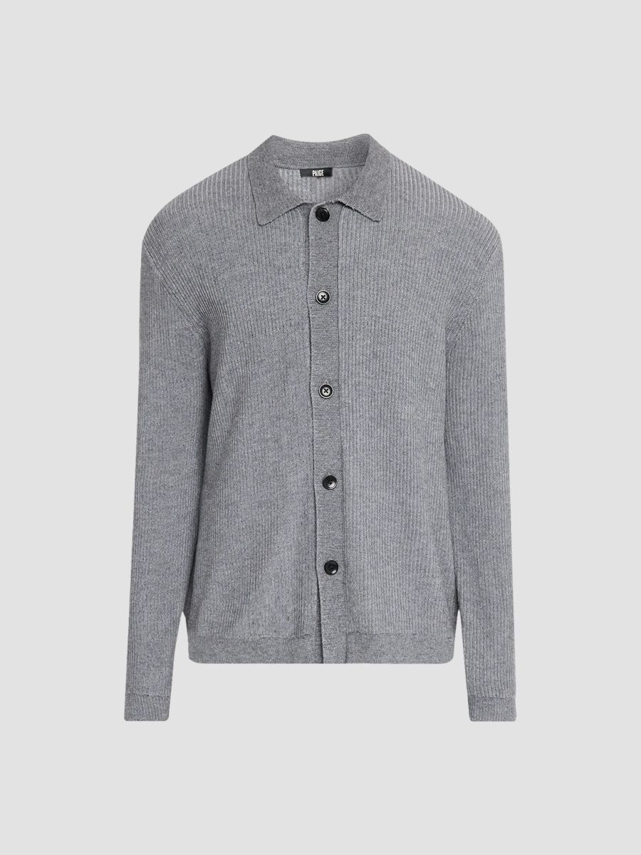 Paige Men's Spokane Merino Wool-Blend Cardigan - Cracked Pepper Combo - Size XXL