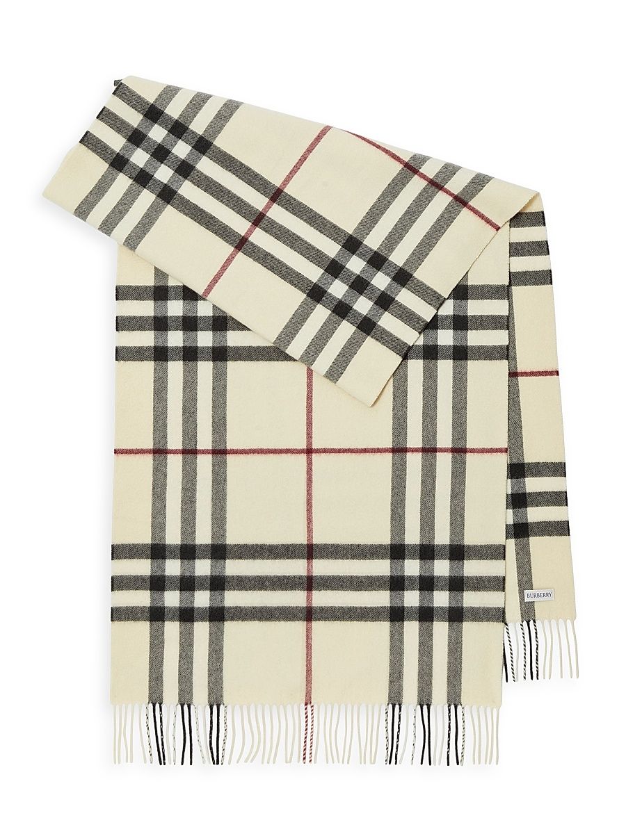 Burberry Women's Check Cashmere Scarf - Stone