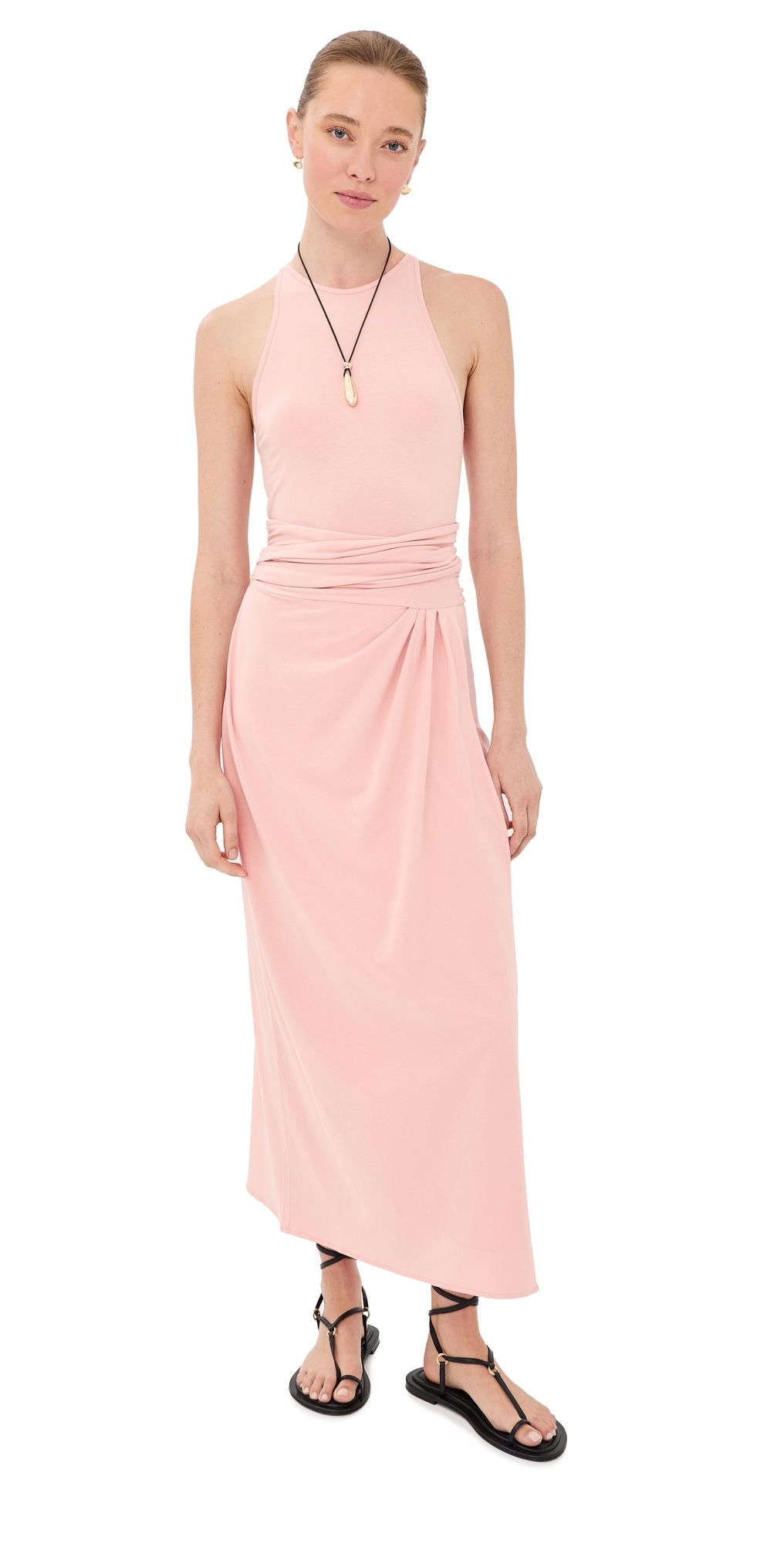 Another Tomorrow Sarong Tie Dress Quartz S