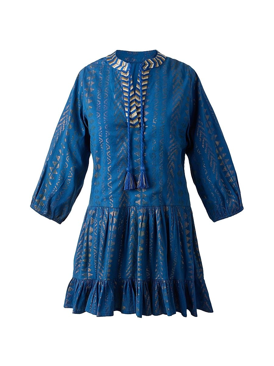 Women's Beach Etc. Cotton-Blend Jacquard Minidress - Twilight - Size Large