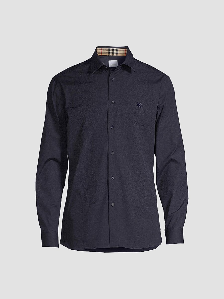 Burberry Men's Sherfield Button-Front Shirt - Navy - Size Small