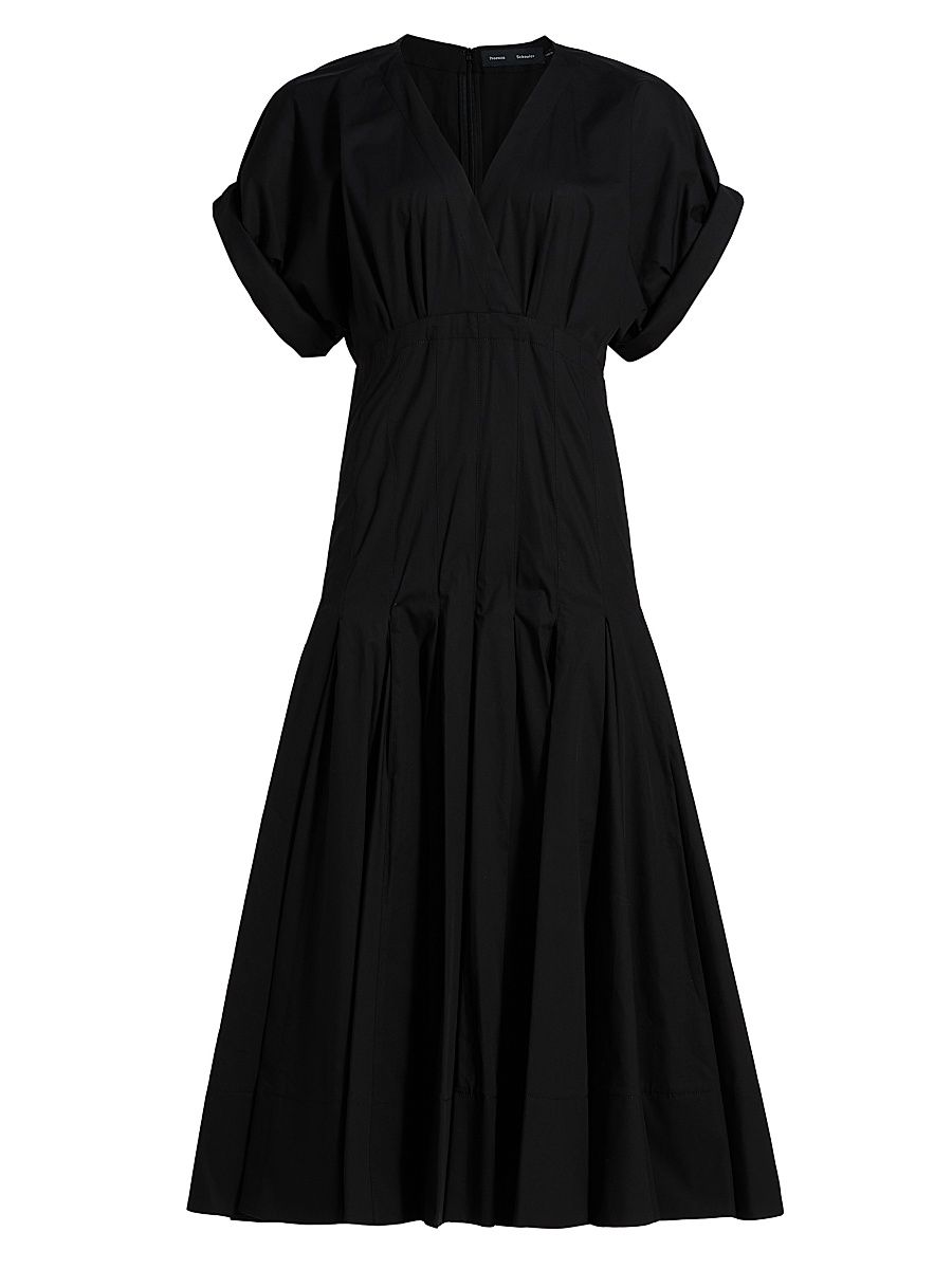 Women's Ciara Poplin Midi-Dress - Black - Size 6