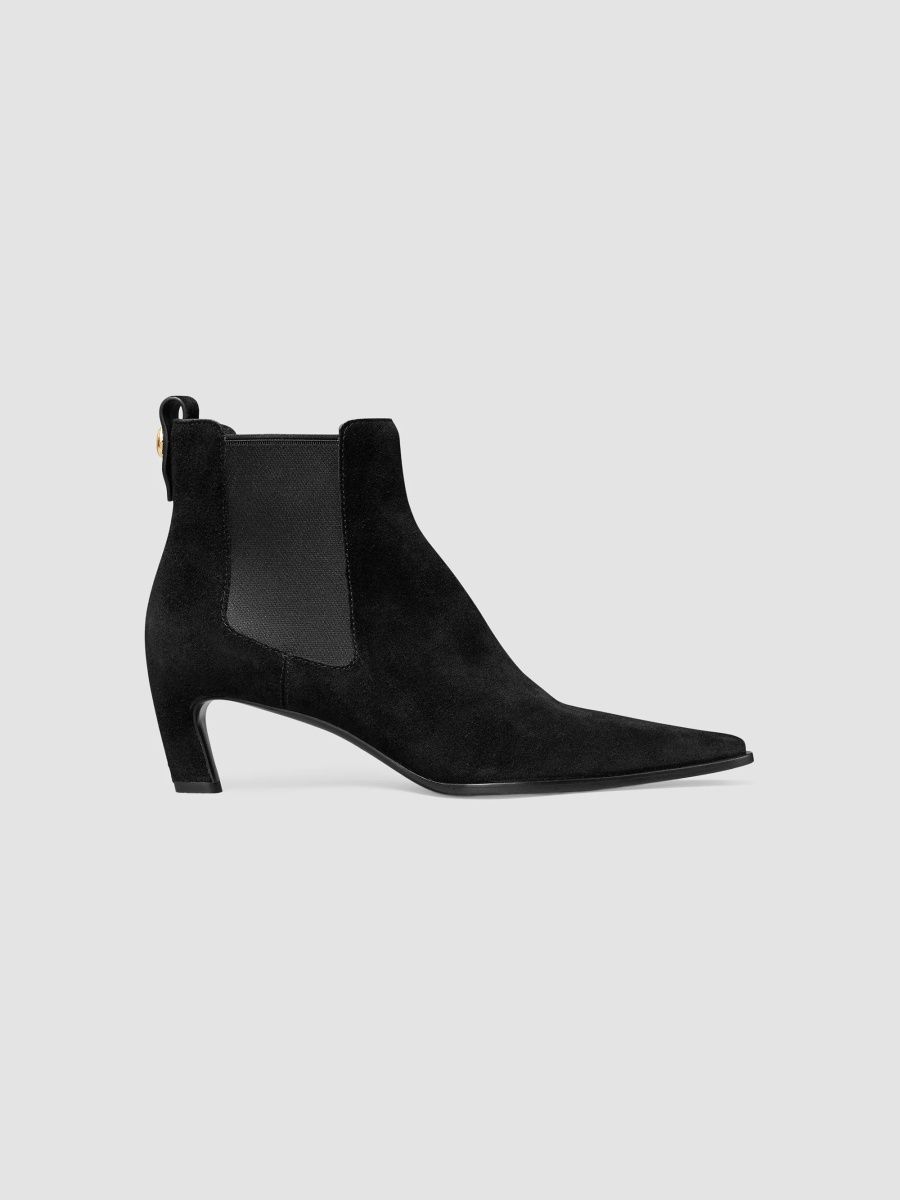 Tory Burch Women's Romy 45MM Suede Chelsea Boots - Black - Size 7