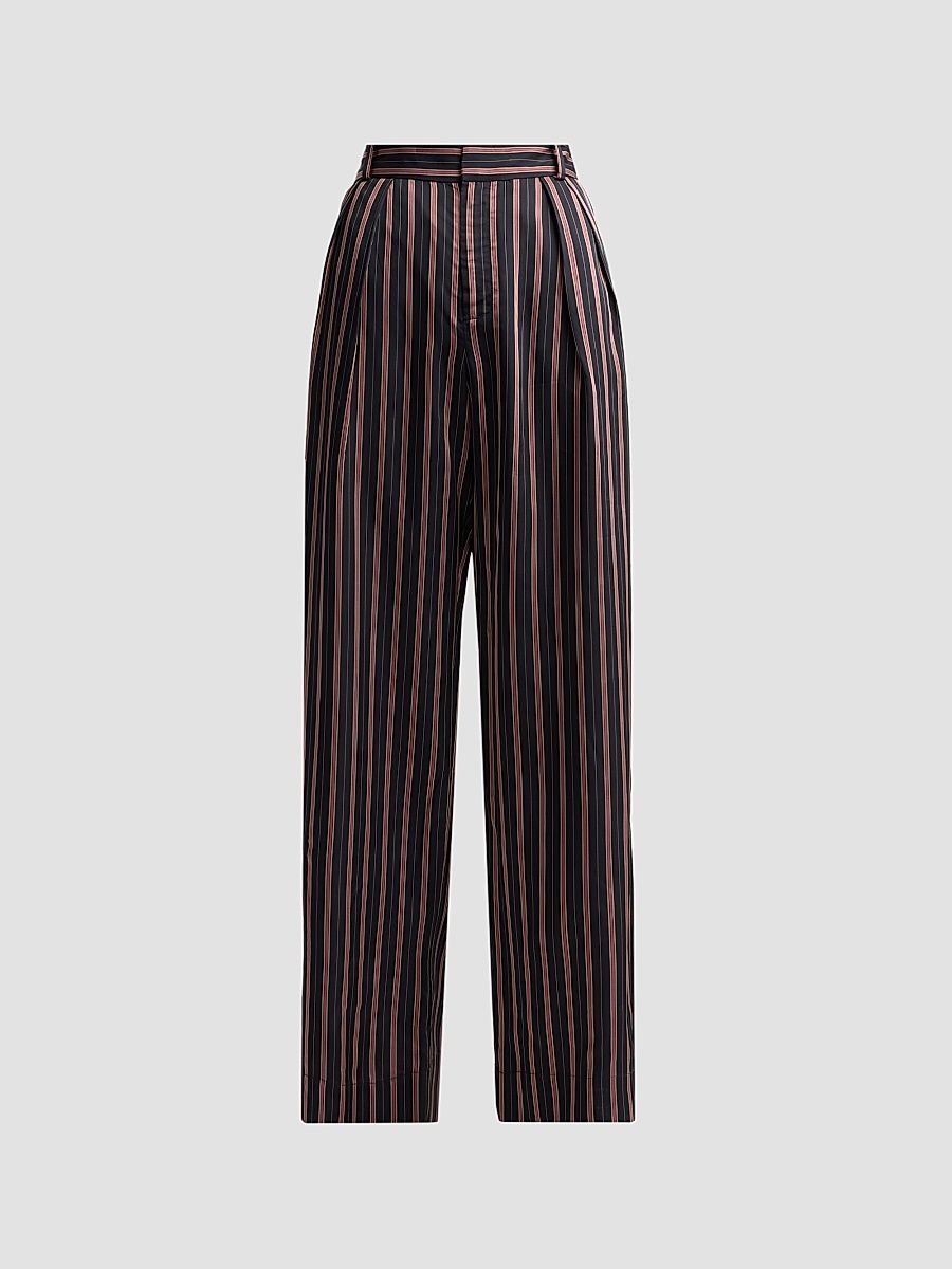 Women's Valiant Pleat Front Pants - Black Rose Stripe - Size 8