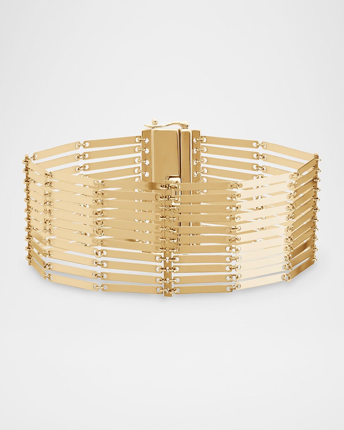 Laser-Cut Rectangle Chainmail Bracelet in 14K Gold