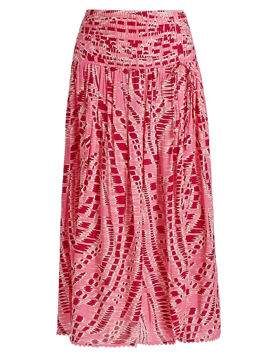 Women's Carla Printed Midi-Skirt - Pink Kalina - Size XS