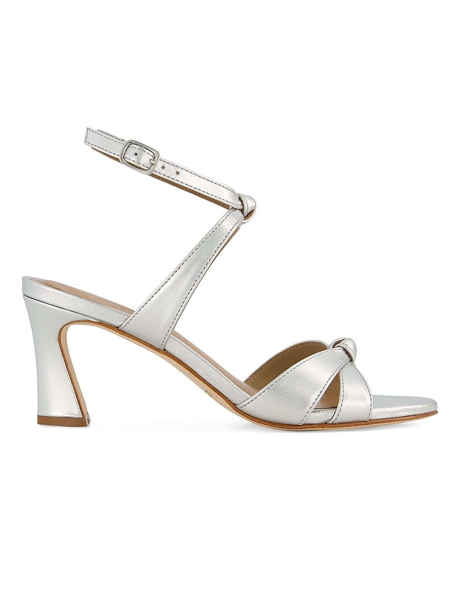 Women's Neera Ankle Strap Heeled Sandals - Silver - Size 9.5