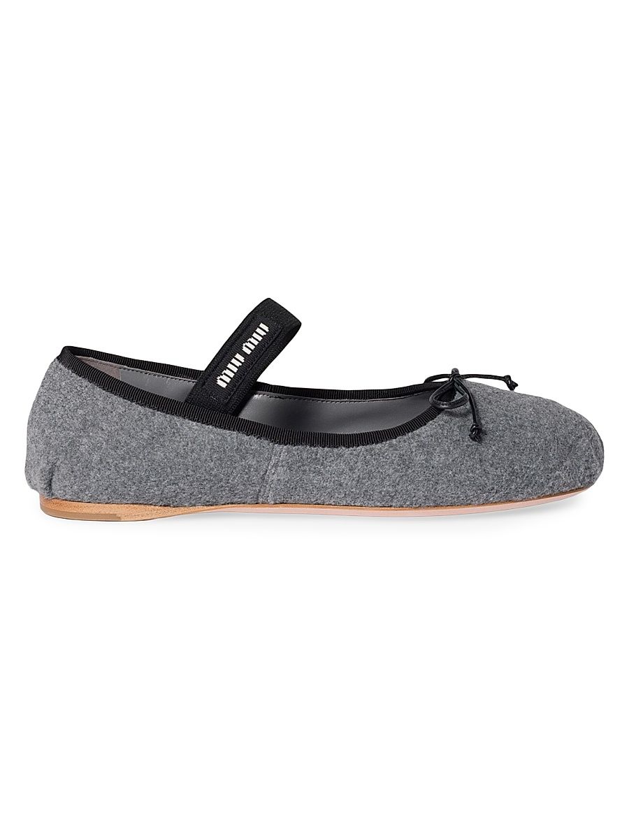 Women's Fleece Ballerinas - Grey - Size 10