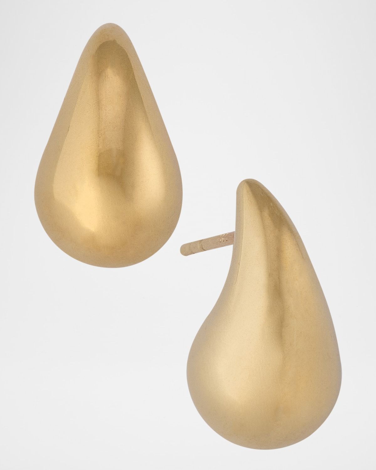 14K Yellow Gold Medium Teardrop Stud Earrings