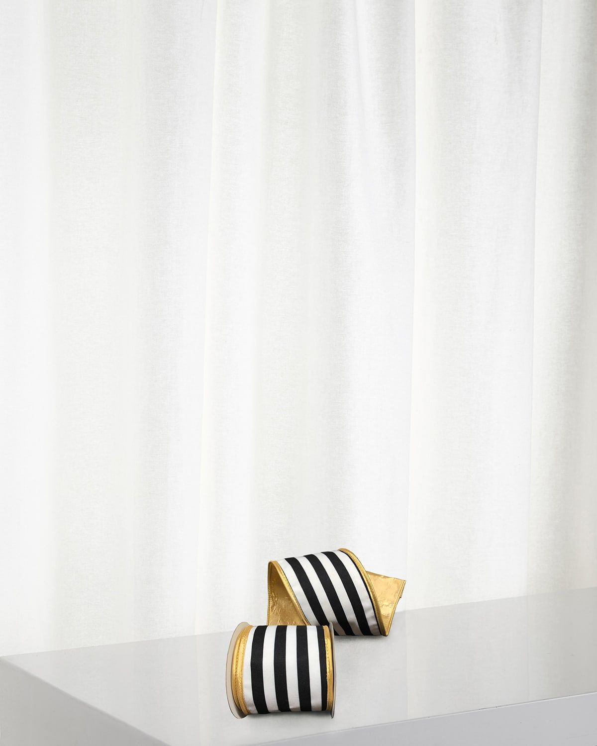 Striped Double-Fused Metallic Ribbon, 4"W x 5 Yards