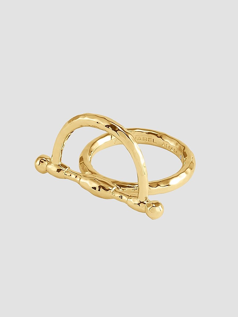Women's Cheval 18K-Gold-Plated Horsebit Ring - Gold - Size 7
