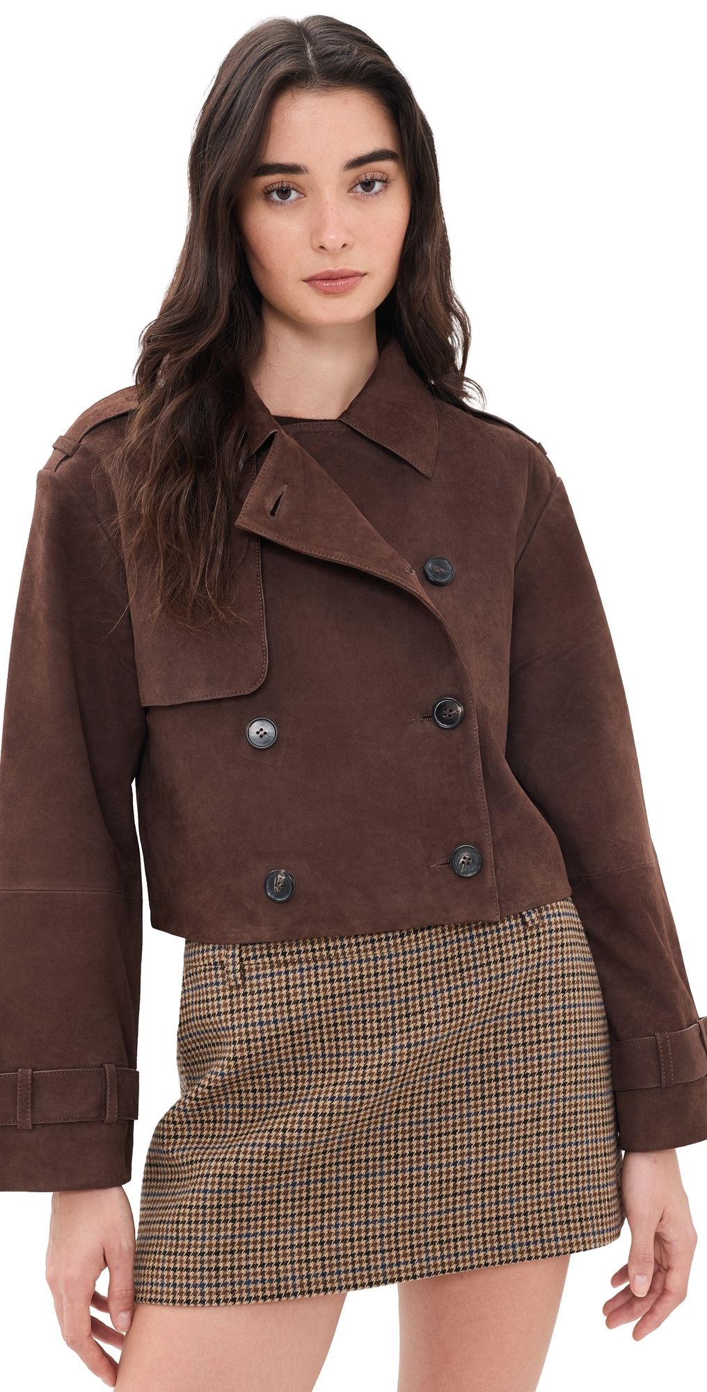 CAMI NYC Saskia Suede Jacket Dark Umber XS