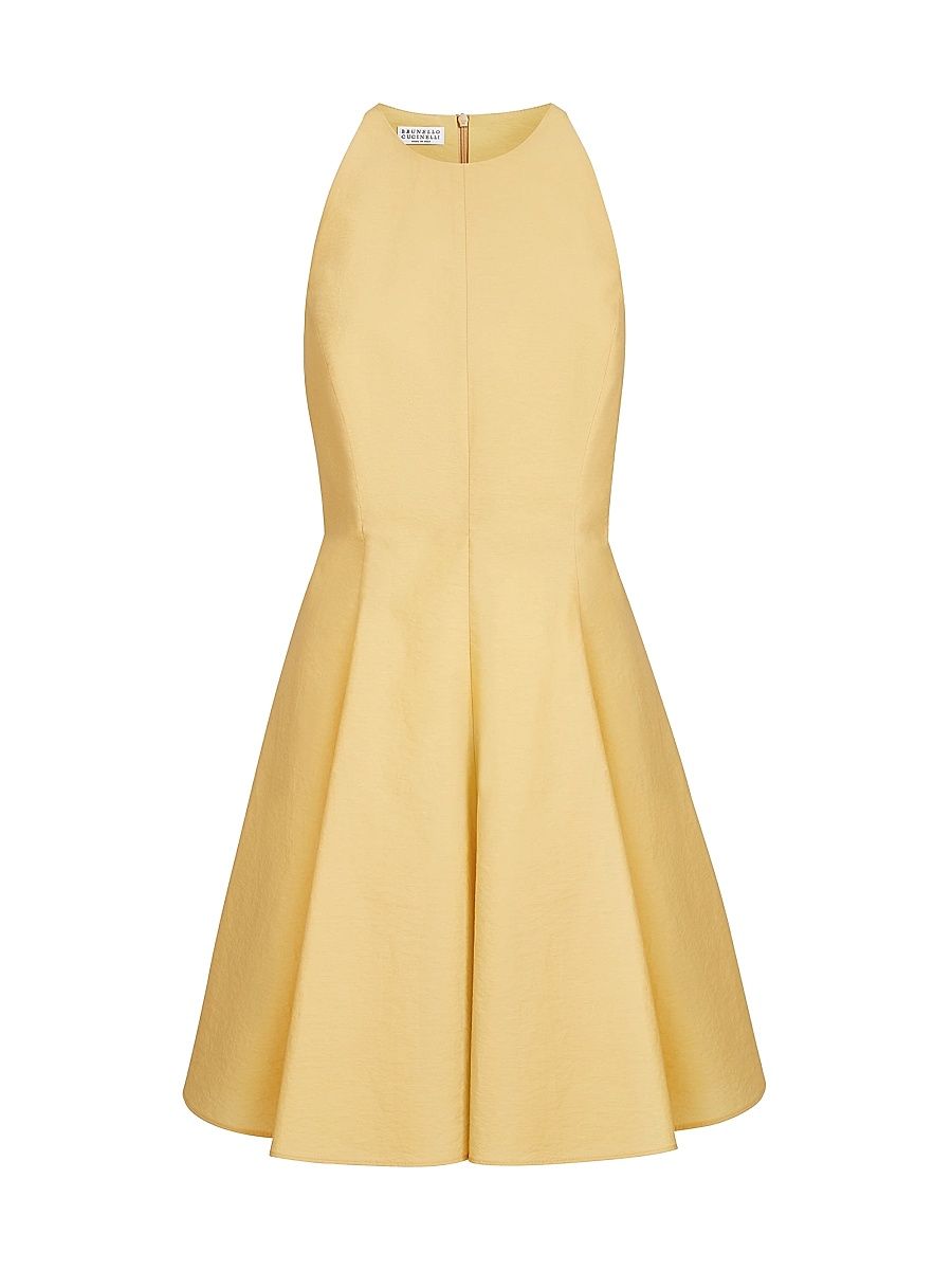 Women's Techno Cotton Poplin Mini Dress - Yellow - Size XXXXL
