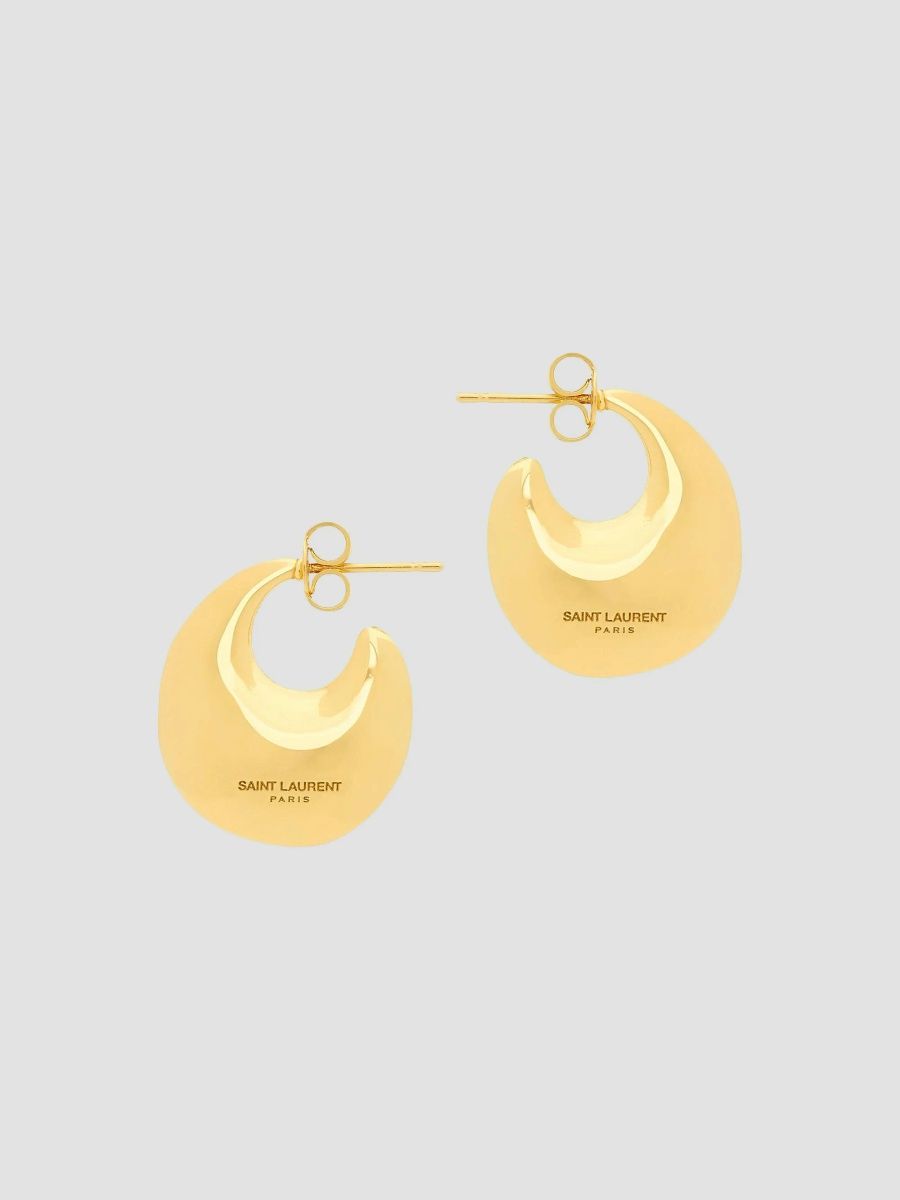 Saint Laurent Women's Teardrop Hoop Earrings in Metal - Gold