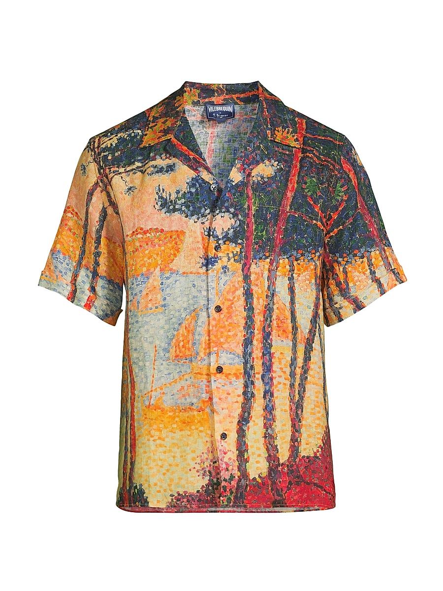 Men's Sailboat Linen Shirt - Mais - Size Small