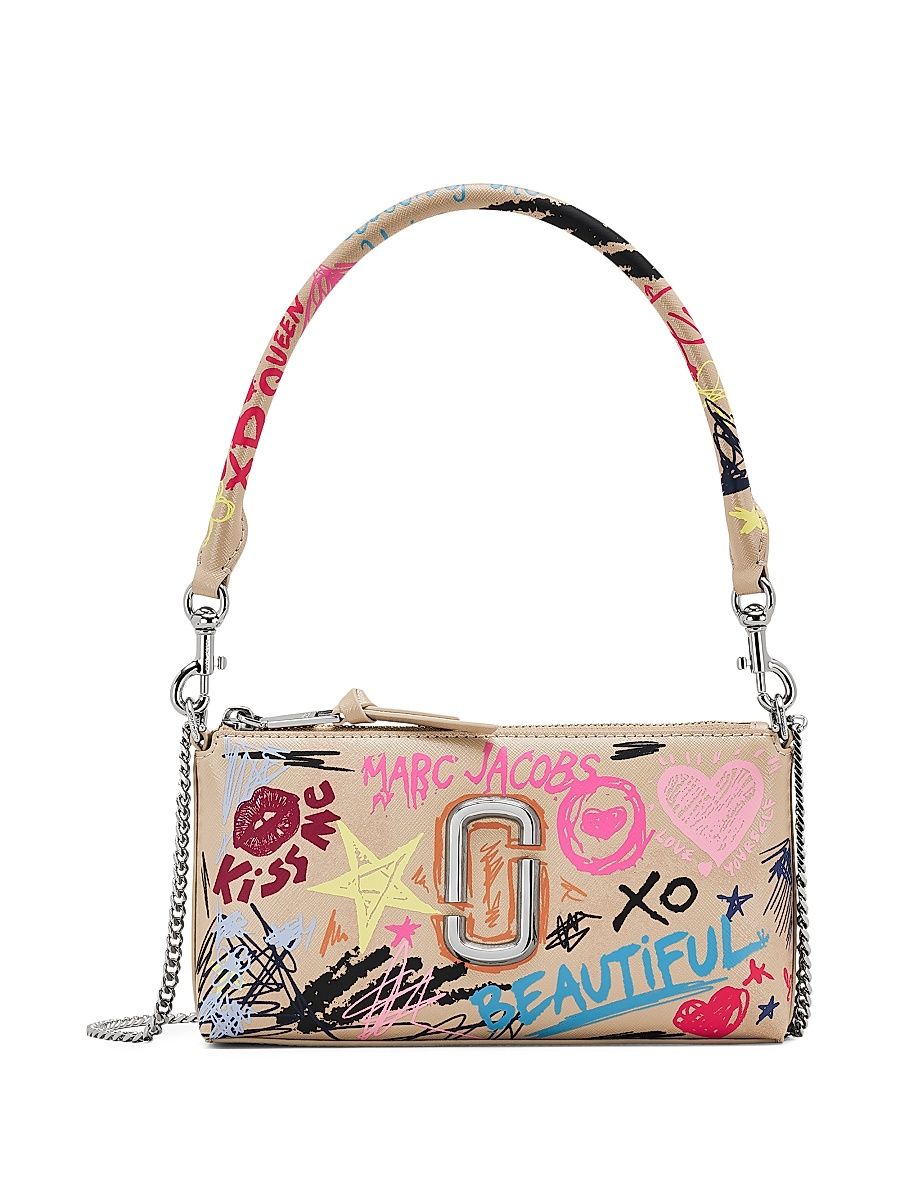 Women's The Punk Scribble Snapshot Convertible Shoulder Bag - Beige Multi