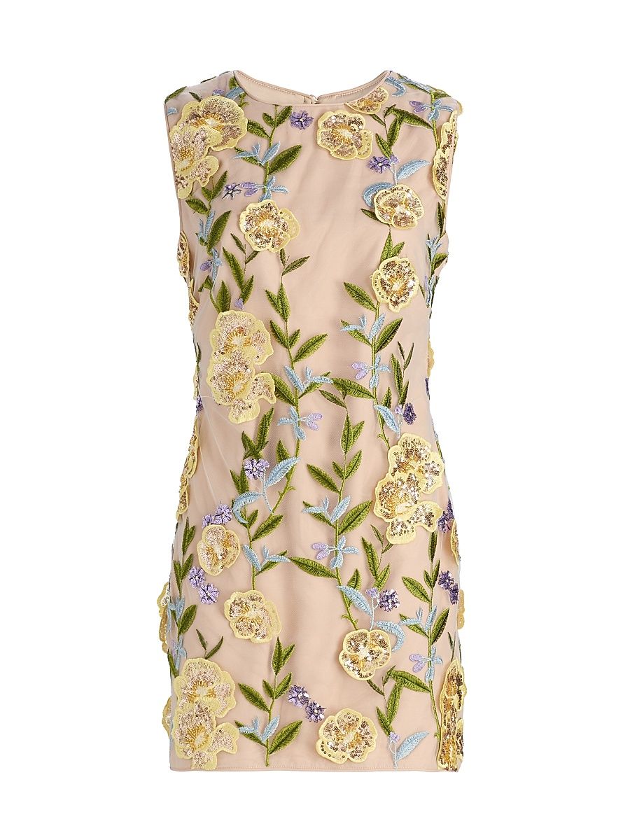 Women's Ivette Sequin-Embroidered Minidress - Size 10