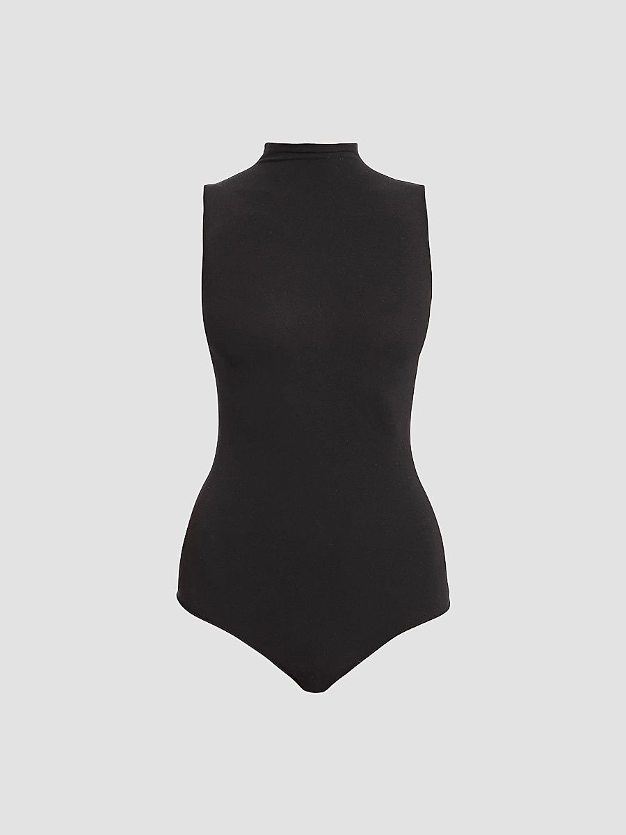 Commando Women's Ballet Mockneck Sleeveless Bodysuit - Black