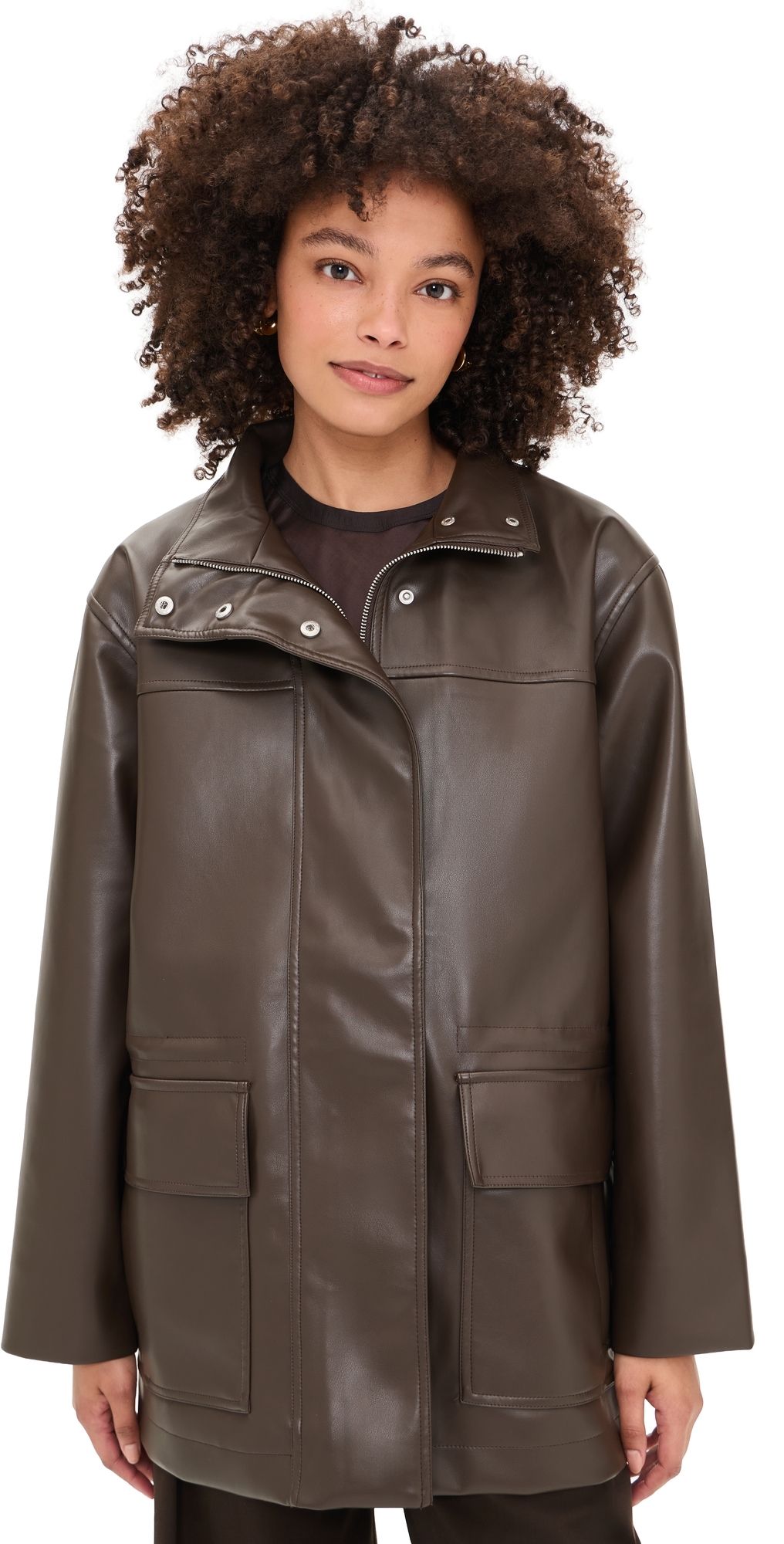 Apparis Edie Sans Leather Parka Deep Brown M