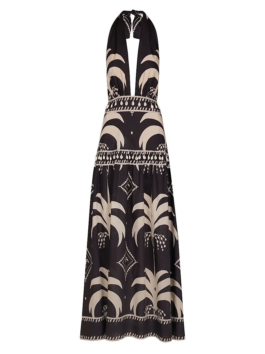 Women's Latin Rhythms Maxi Dress - Black Ecru - Size 2