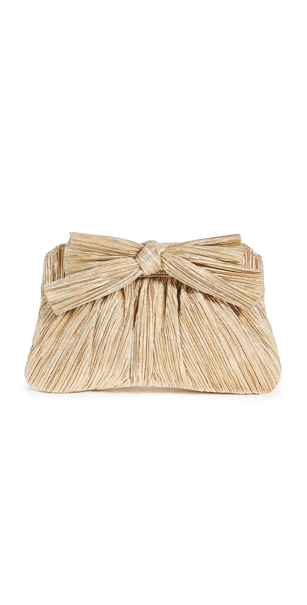 Loeffler Randall Rayne Pleated Frame Clutch Gold One Size