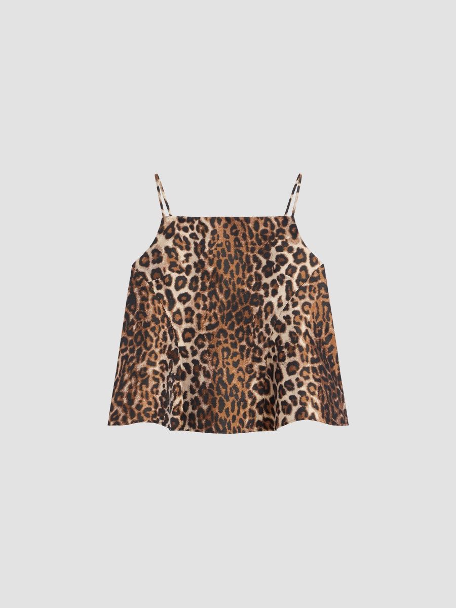 Givenchy Women's Sliced Top in Leopard Jacquard - Brown - Size 2