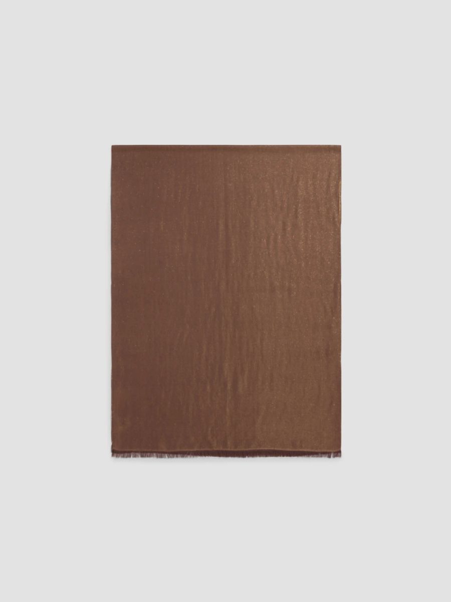 Carolyn Rowan Collection Women's Reversible Metallic Shawl - Chocolate Gold